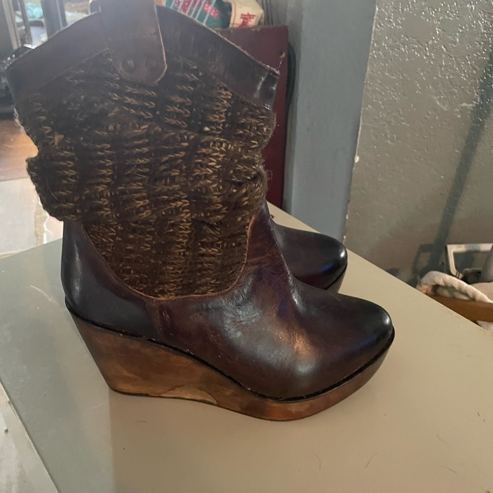 Stylish Brown Wedge Ankle Boots